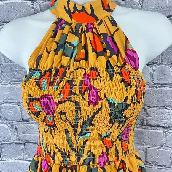 Haute Hippie High Neck Smocked Tank Halter Top Size XS - Picture 3 of 8